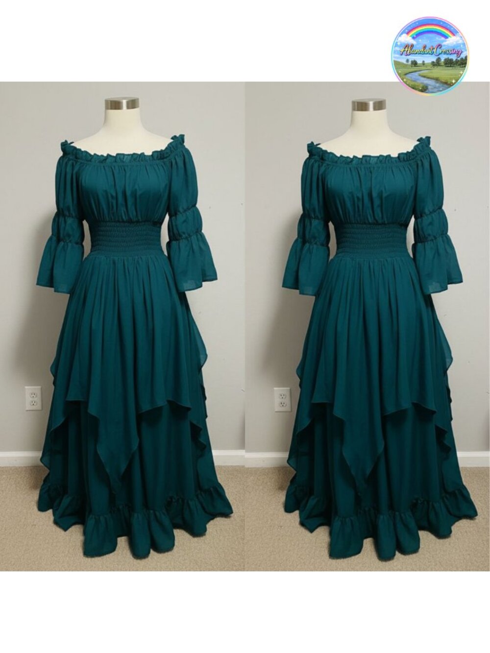 Gothic Witch Medieval Renaissance Costume Dress Off Shoulder A-line